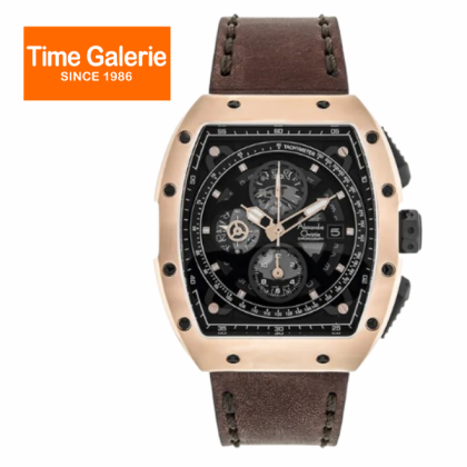Alexandre Christie ALCW6411MCLBRBA Water Resistant 30m Brown Leather Strap Men Analog Watch